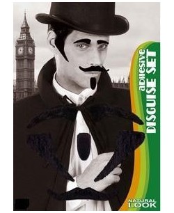 BIGOTE CON PERILLA PATILLAS Y CEJAS NEGRAS
