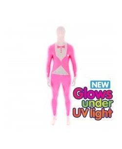 Morphsuits malla rosa fluor tuxedo adulto