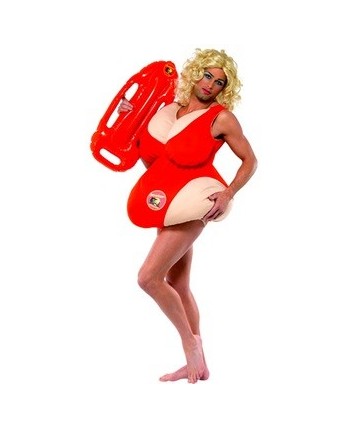 DISFRAZ DE VIGILANTE DE LA PLAYA GORDITA PARA HOMBRE