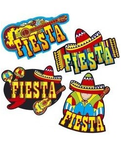 SET DE 4 DECORACIONES MEJICANAS