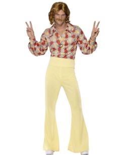 DISFRAZ DE HIPPIE AÑOS 60 PANTALÓN AMARILLO
