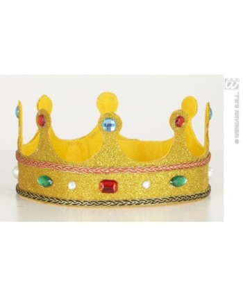 CORONA DORADO CON PIEDRAS COLORES