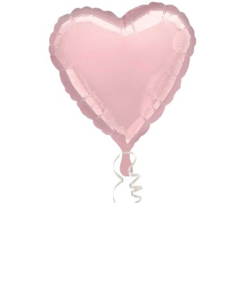 GLOBO DE HELIO CORAZON ROSA PASTEL METALIZADO