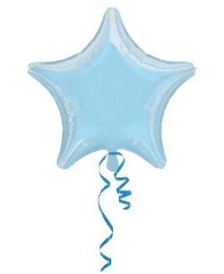 GLOBO DE HELIO ESTRELLA AZUL PASTEL METALIZADO