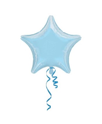 GLOBO DE HELIO ESTRELLA AZUL PASTEL METALIZADO