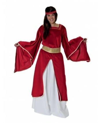 DISFRAZ DE DONCELLA MEDIEVAL ROJO