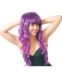 PELUCA RIZOS MECHAS LILA