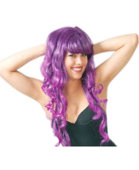 PELUCA RIZOS MECHAS LILA