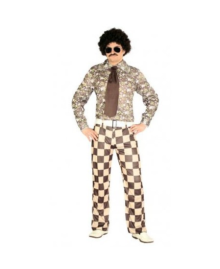 DISFRAZ DE AÑOS 70 PANTALON CUADROS PARA HOMBRE
