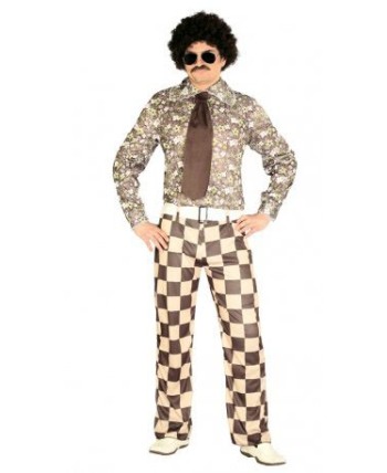 DISFRAZ DE AÑOS 70 PANTALON CUADROS PARA HOMBRE