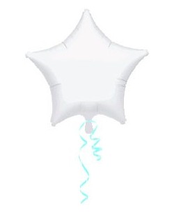 GLOBO DE HELIO ESTRELLA BLANCO METALIZADO