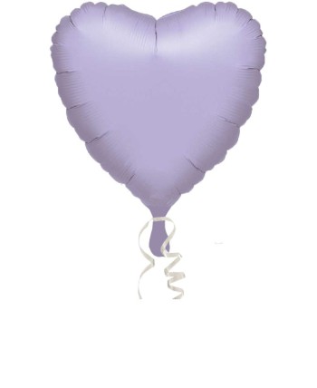 GLOBO DE HELIO CORAZON PASTEL LILA METALIZADO