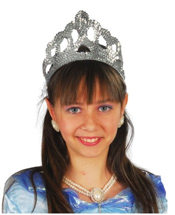 TIARA LENTEJUELAS PLATA