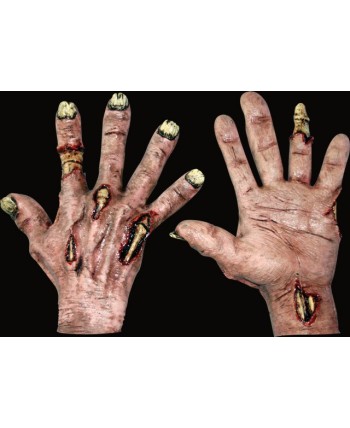 MANOS ZOMBIE CON HERIDAS AMARILLAS