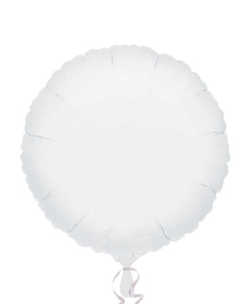 GLOBO DE HELIO CIRCULO BLANCO METALIZADO