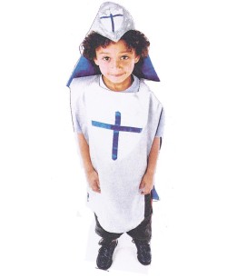 DISFRAZ DE CABALLERO MEDIEVAL AZUL PARA NIÑA