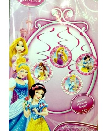COLGANTES ESPIRAL PRINCESAS 4 UNI.