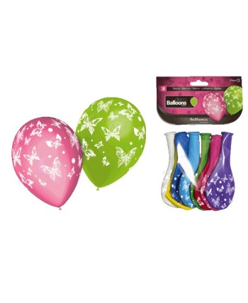 GLOBOS MARIPOSA 8 UNIDADES