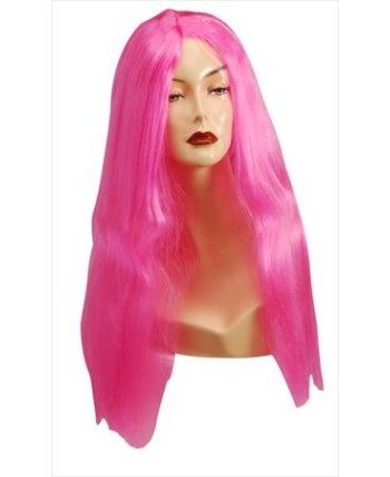 PELUCA ROSA LARGA SIN FLEQUILLO