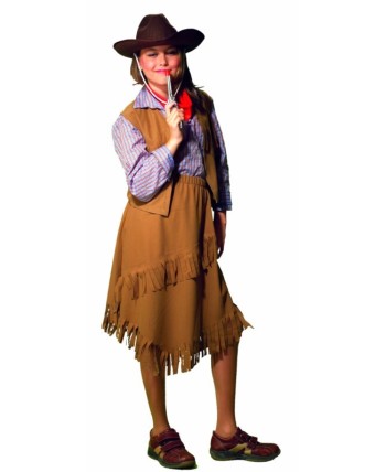 DISFRAZ DE VAQUERA NIÑA MARRON