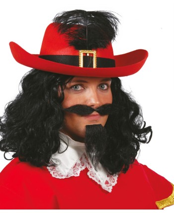 SOMBRERO MOSQUETERO ROJO ADULTO