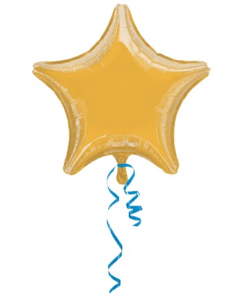 GLOBO DE HELIO ESTRELLA ORO METALIZADO