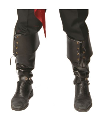 PAR DE CUBREBOTAS NEGRA SIMILPIEL C/ VUELTA LUJO