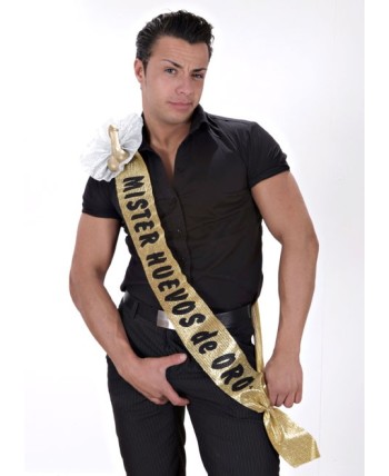 BANDA MISTER HUEVOS DE ORO CON BROCHE