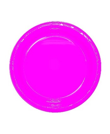 PLATO FUCSIA GRANDE DE PLASTICO 10 UNIDADES