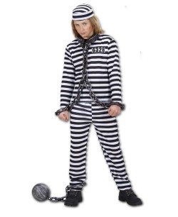 DISFRAZ DE PRESO BLANCO Y NEGRO