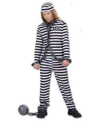 DISFRAZ DE PRESO BLANCO Y NEGRO PARA NIÑO