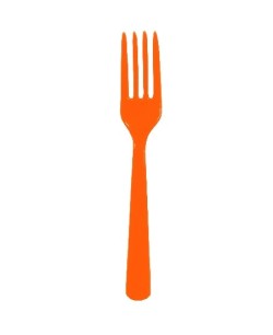 TENEDOR NARANJA 10 UNIDADES