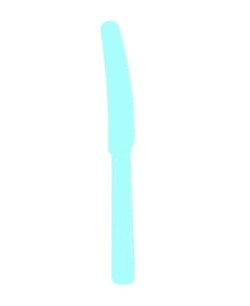 CUCHILLO AZUL PASTEL 10 UNIDADES
