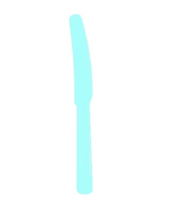 CUCHILLO AZUL PASTEL 10 UNIDADES