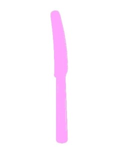 CUCHILLO ROSA PASTEL 10 UNIDADES