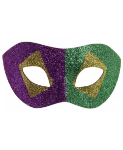 ANTIFAZ MORADO Y VERDE CON DORADO GLITTER