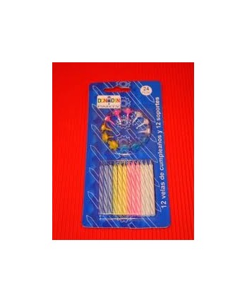 Velas Feliz Cumpleanos con Soporte