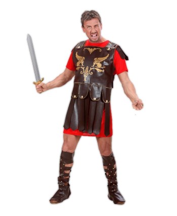 DISFRAZ DE GLADIADOR TUNICA CON ARMADURA