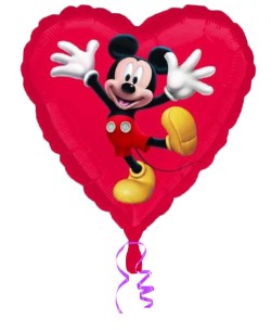 GLOBO DE HELIO MICKEY CORAZON ROJO
