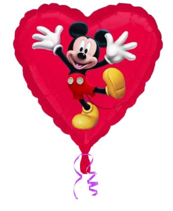 GLOBO DE HELIO MICKEY CORAZON ROJO