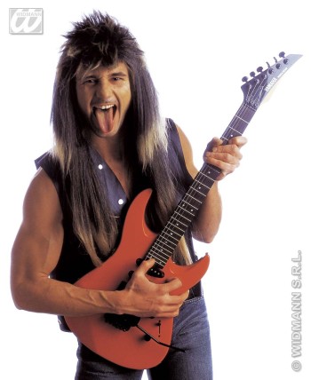 PELUCA ROCKERO CASTAÑA CON LAS PUNTAS CLARAS