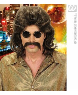 Peluca Starsky y Hutch Castana con Bigote