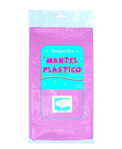 MANTEL ROSA PASTEL DE PLASTICO