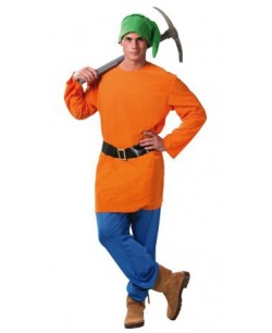 DISFRAZ DE ENANITO BLANCANIEVES NARANJA PARA HOMBRE