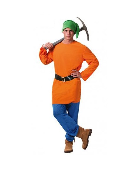 DISFRAZ DE ENANITO BLANCANIEVES NARANJA PARA HOMBRE