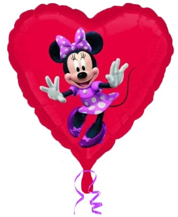 GLOBO DE HELIO MINNIE CORAZON ROJO