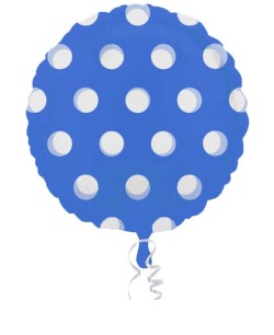 GLOBO DE HELIO AZUL CON TOPOS BLANCOS MAGICOLOR