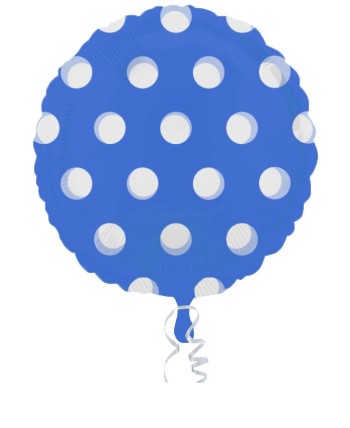 GLOBO DE HELIO AZUL CON TOPOS BLANCOS MAGICOLOR GLOBO DE HELIO AZUL CON TOPOS BLANCOS MAGICOLOR