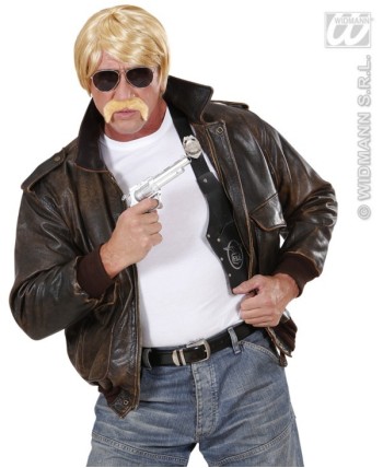 PELUCA AGENTE SECRETO CON BIGOTE RUBIO