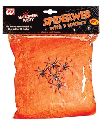 Telarana Naranja 100 gr para Halloween | La Casa de las Fiestas